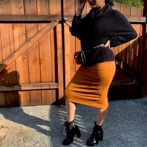 High Waist Stretch Pencil Skirt